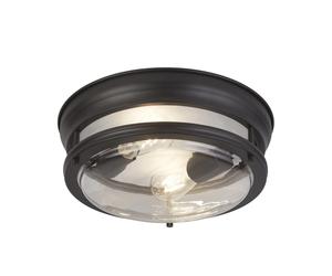 Plafoniera Contemporanea Glasgow Acciaio Nero Vetro Trasparente 1 Luce E27