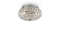 Plafoniera Contemporanea King Metallo-Cristallo Cromo 3 Luci G9 3W 3000K