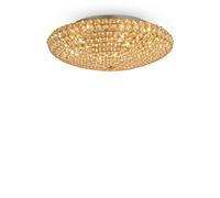 Plafoniera Contemporanea King Metallo-Cristallo Oro 9 Luci G9 3W 3000K