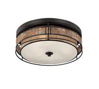 Quoizel Plafoniera Contemporanea Laguna Metallo Rame Rinascimentale 3 luci E27