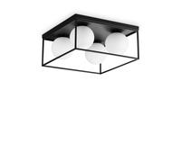 Plafoniera Contemporanea Lingotto Metallo Nero 4 Luci E14 28W Ip20