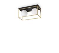 Plafoniera Contemporanea Lingotto Metallo Ottone 2 Luci E14