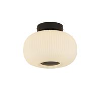 Plafoniera Contemporanea Lumina Acciaio Bianco Vetro Nero 1 Luce E27 [EEK: A++]