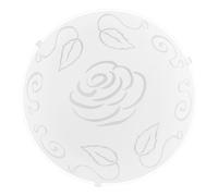 Eglo Mars 1 Lampada da Soffitto a 1 Lampada, Attacco E27. in Acciaio, Bianco, Vetro Bianco Satinato, Motivo Rosa