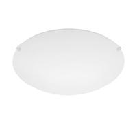 EGLO La plafoniera Mars, lampada da parete a uno punto luce, plafoniera in acciaio, bianco, vetro bianco satinato, attacco E27