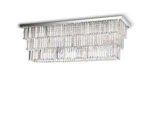 Plafoniera Contemporanea Martinez Metallo-Cristallo Cromo 8 Luci E14