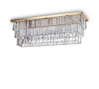 Plafoniera Contemporanea Martinez Metallo-Cristallo Oro 8 Luci E14
