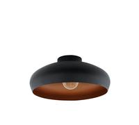 Plafoniera Contemporanea Mogano 1 Luce Acciaio Nero E Rame