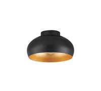 Plafoniera Contemporanea Mogano 2 1 Luce Acciaio Nero E Oro
