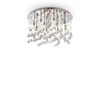 Plafoniera Contemporanea Moonlight Metallo-Cristallo Cromo 12 Luci G9 3W 3000K