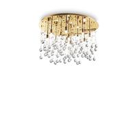 Plafoniera Contemporanea Moonlight Metallo-Cristallo Oro 12 Luci G9 3W 3000K