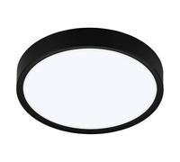 Plafoniera Contemporanea Musurita Policarbonato Nero Luce Led Integrato 14,6W