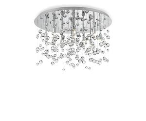 Plafoniera Contemporanea Neve Metallo Cromo 8 Luci G9 3W 3000K Luce Calda