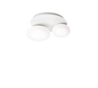 Plafoniera Contemporanea Ninfea Metallo Bianco 2 Luci Gx53 9W 3000K Luce Calda