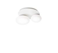 Plafoniera Contemporanea Ninfea Metallo Bianco 2 Luci Gx53 9W 3000K Luce Calda
