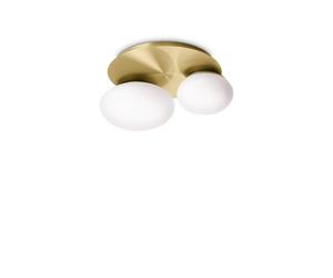 Plafoniera Contemporanea Ninfea Metallo Ottone 2 Luci Gx53 9W 3000K Luce Calda