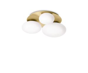 Plafoniera Contemporanea Ninfea Metallo Ottone 3 Luci Gx53 9W 3000K Luce Calda [EEK: A++]