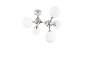 Plafoniera Contemporanea Nodi Metallo Bianco 5 Luci E14