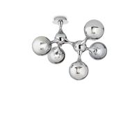 Plafoniera Contemporanea Nodi Metallo Cromo 5 Luci E14