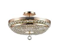 Plafoniera Contemporanea Ottilia Metallo Oro 6 Luci Diffusori Metallo