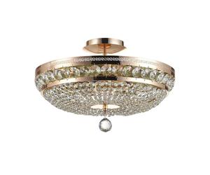 Plafoniera Contemporanea Ottilia Metallo Oro 6 Luci Diffusori Metallo