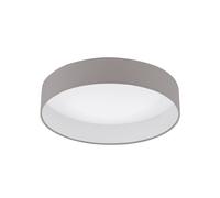 Plafoniera Contemporanea Palomaro 1 Led Plastica Bianco Diffusore Tortora