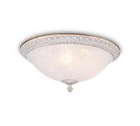 Plafoniera Contemporanea Pascal Metallo Bianco 3 Luci Diffusori Vetro