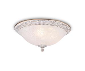 Plafoniera Contemporanea Pascal Metallo Bianco 3 Luci Diffusori Vetro