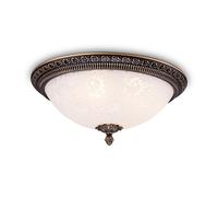 Plafoniera Contemporanea Pascal Metallo Bronzo 3 Luci Diffusori Vetro
