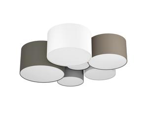 Plafoniera Contemporanea Pastore Acciaio Bianco 6 Luci E27 [EEK: A++]