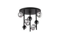 Plafoniera Contemporanea Perlage Metallo Nero 9 Luci G9 15W 3000K