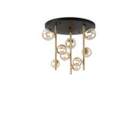 Plafoniera Contemporanea Perlage Metallo Nero 9 Luci G9 15W 3000K Ip20