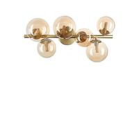 Plafoniera Contemporanea Perlage Metallo Ottone 6 Luci G9 15W 3000K Ip20