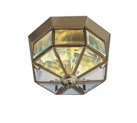 Searchlight Plafoniera Flush classica in ottone antico, ottagonale Searchlight