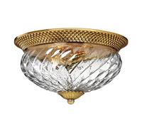 Plafoniera Contemporanea Plantation Ottone Bronzo Brunito Vetro 3 Luci E27