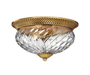 Plafoniera Contemporanea Plantation Ottone Bronzo Brunito Vetro 3 Luci E27 [EEK: A++]