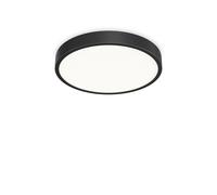 Plafoniera Contemporanea Ray Metallo Nero Led Integrato 44W 3000K Ip44