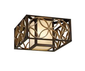 Plafoniera Contemporanea Remy Metallo Bronzo Antico Oro 2 Luci E27