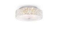 Plafoniera Contemporanea Roma Metallo-Cristallo Cromo 6 Luci 3W 3000K Luce Calda