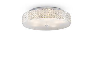 Plafoniera Contemporanea Roma Metallo-Cristallo Cromo 9 Luci 3W 3000K Luce Calda