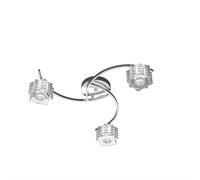 Plafoniera Contemporanea Rubik Metallo Cromo Diffusore Cristallo 3 Luci G9