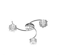 Plafoniera Contemporanea Rubik Metallo Cromo Diffusore Cristallo 3 Luci G9