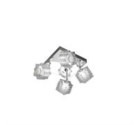 Plafoniera Contemporanea Rubik Metallo Cromo Diffusore Cristallo 4 Luci G9