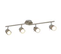 Searchlight Faretto da soffitto Samson, colore argento, metallo, a 4 luci, IP44 Searchlight