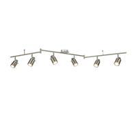 Plafoniera Contemporanea Sansone Acciaio Argento Policarbonato Cromo 6 Luci Gu10