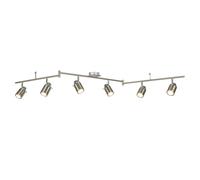 Plafoniera Contemporanea Sansone Acciaio Argento Policarbonato Cromo 6 Luci Gu10