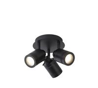 Plafoniera Contemporanea Sansone Acciaio Nero Policarbonato 3 Luci Gu10