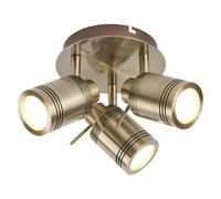 Plafoniera Contemporanea Sansone Acciaio Ottone Vetro 3 Luci Gu10 [EEK: A++]