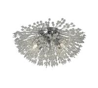 Plafoniera Contemporanea Sprazzo Sole Acciaio Cromo Vetro Trasparente 4 Luci G9