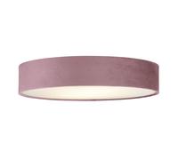Plafoniera Contemporanea Tamburo Acciaio Rosa Tessuto Bianco 3 Luci E27 [EEK: A++]